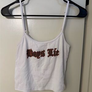 Boys Lie White Camisole with Bold Print